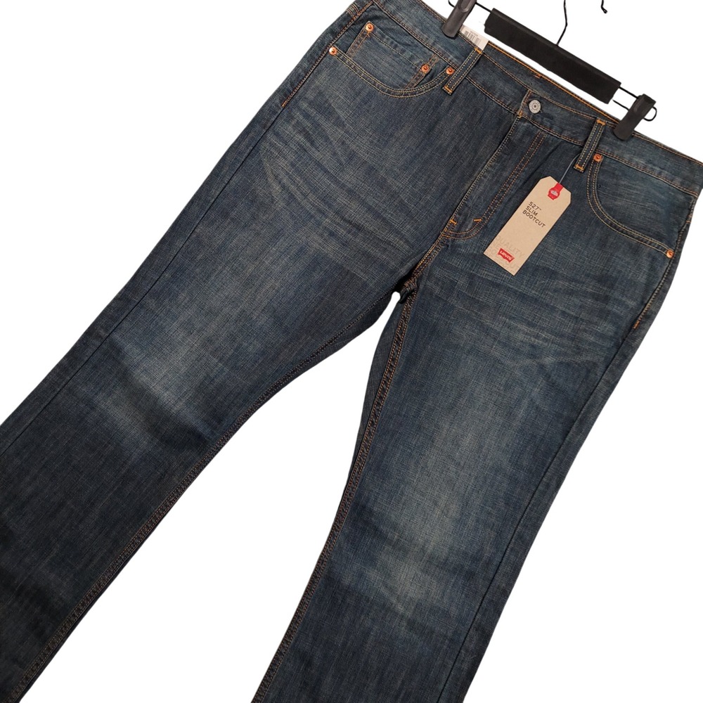 Levi's 527 Slim Bootcut Jeans Mens 38x30 Blue Dark Wash Denim Cowboy Rodeo NEW